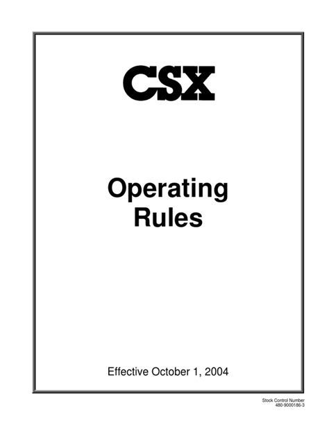 - The Prakas No. . Csx operating rules